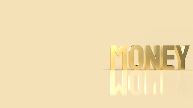 The gold money text for business concept 3d rendering