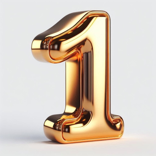 a gold number 1 is shown on a white background