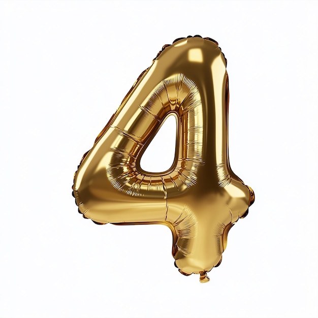 a gold number 3 in a gold balloon with a gold number 3 on it