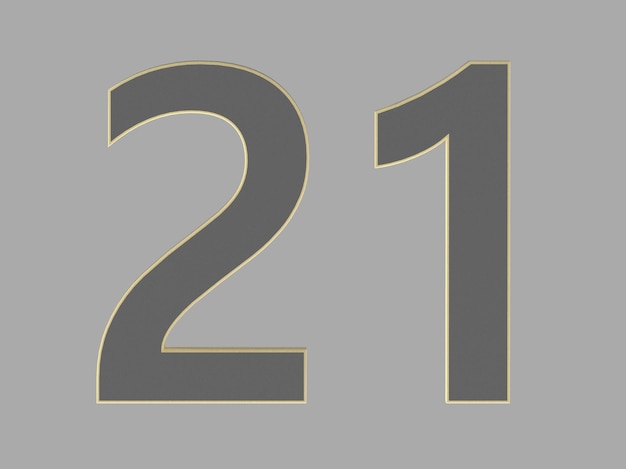 Gold number digit 3d illustration one two three