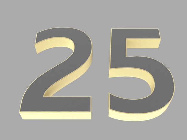 Gold number digit 3d illustration one two three