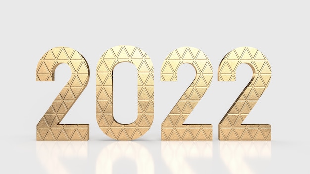 The gold number on white background for new year or business concept 3d rendering