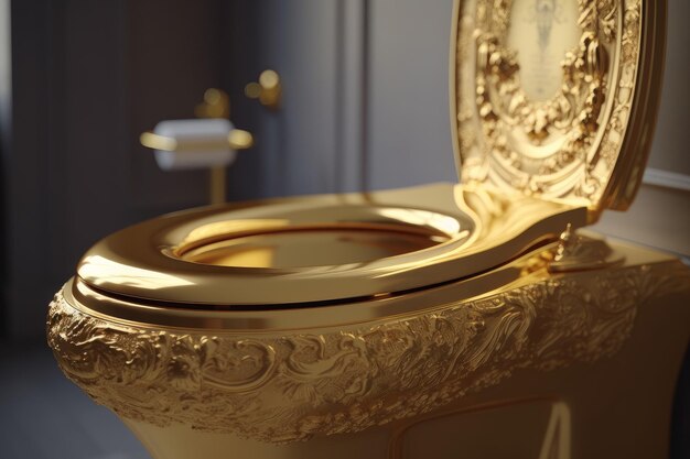 Gold ornamental toilet Generate Ai