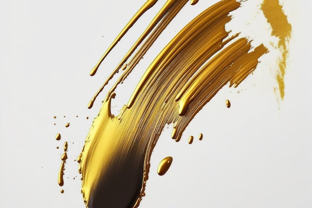 Gold paint on a white background