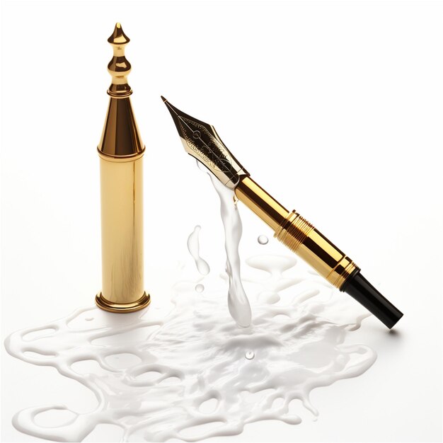 Gold pen signing contract vector image