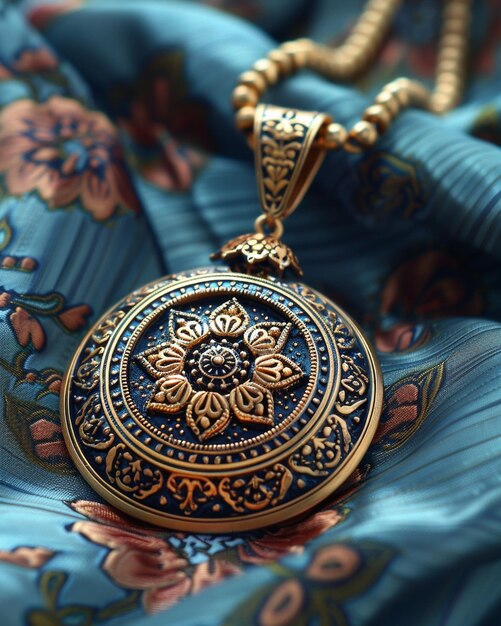 Gold Pendant With Intricate Designs A Wallpaper