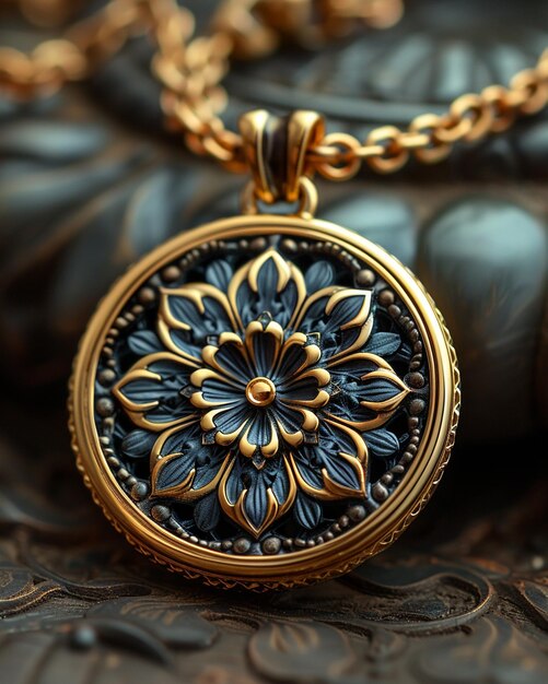 Gold Pendant With Intricate Designs A Wallpaper