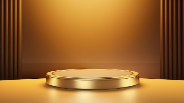 A gold plate with a gold rim and a gold background.