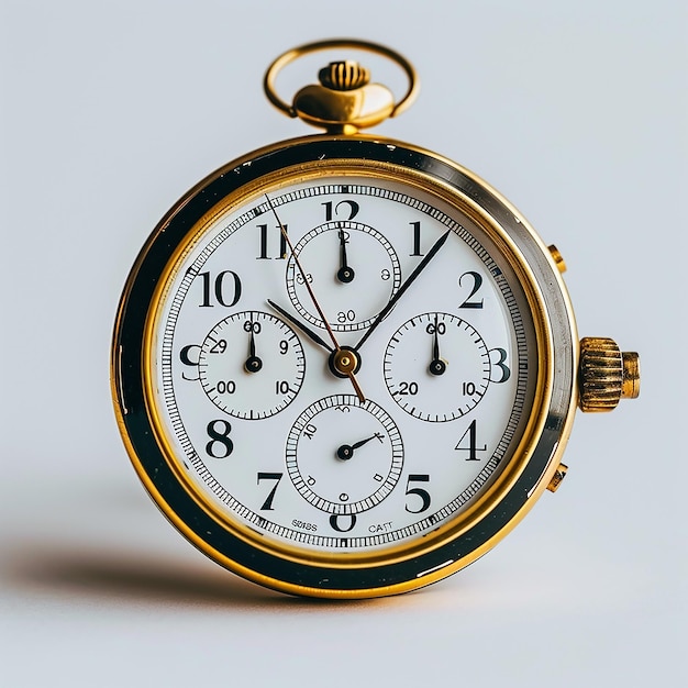 a gold pocket watch with the number 10 on it