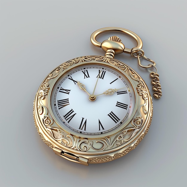 a gold pocket watch with the word quot time quot on the face