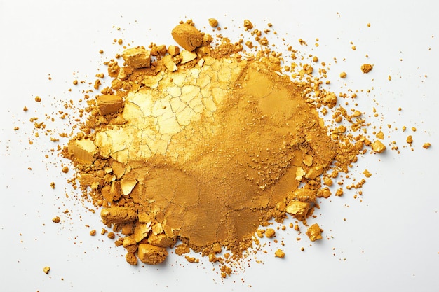 Gold powder isolated on a white background high quality high resolution