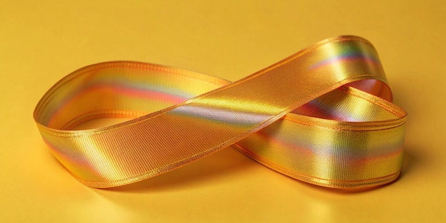 a gold ribbon with a gold ribbon on it