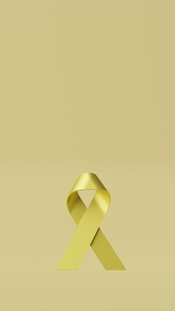 A gold ribbon with the word cancer on it