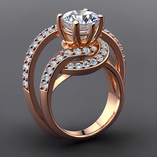 A gold ring with a diamond on it