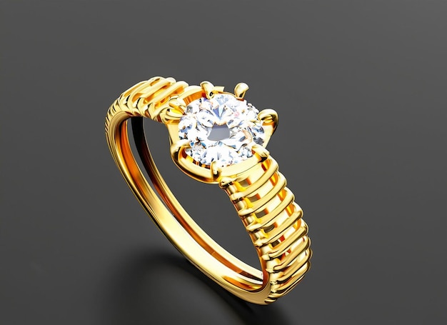 A gold ring with a diamond on it