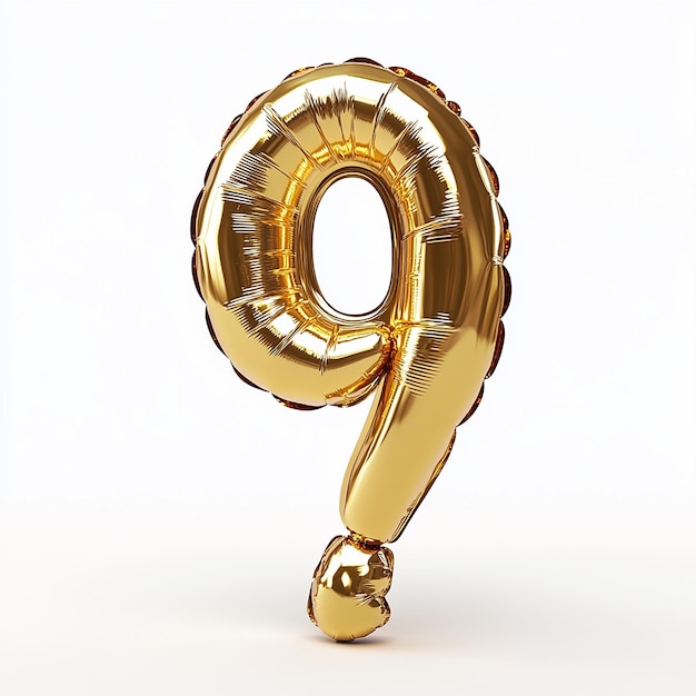 a gold ring with the number 9 on it