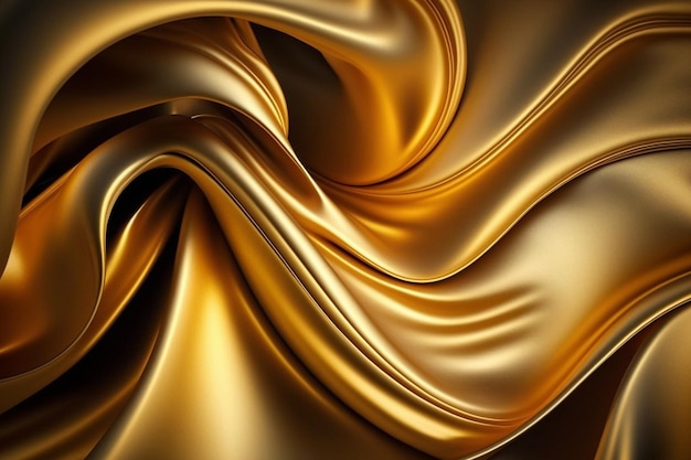 Gold silk in a dark background