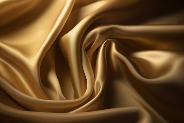 A gold silk fabric with a black background