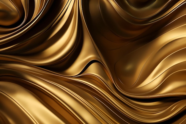 A gold silk fabric with a black background.