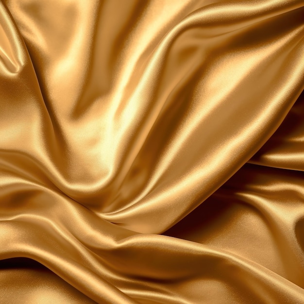 Gold silk fabric with a soft fabric texture.