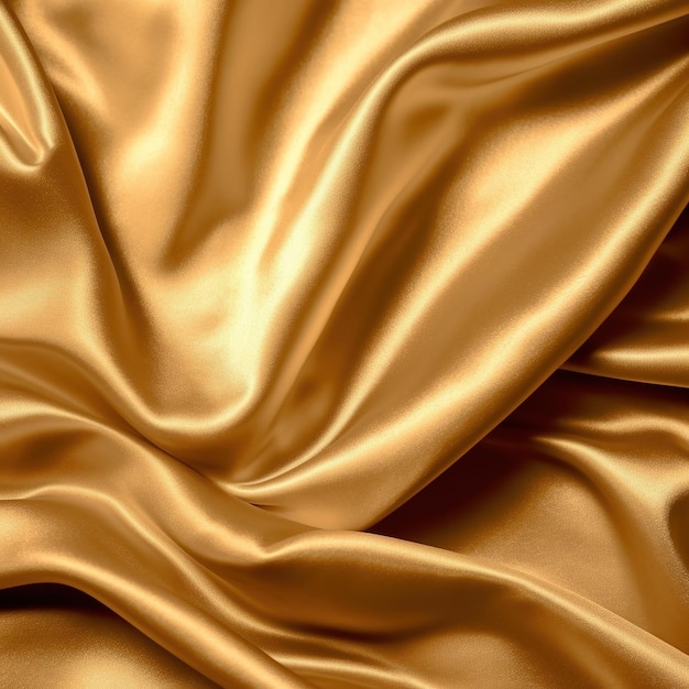 Gold silk fabric with a soft and silky texture.