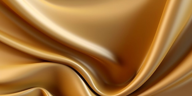 Gold silk satin background elegant wavy fold by generative AI tools