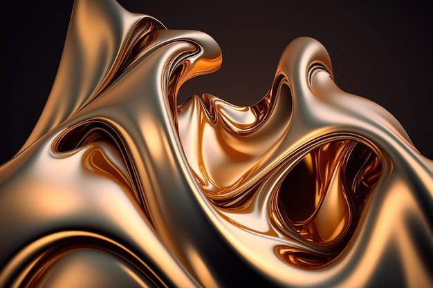 A gold and silver abstract background with a wavy shape.