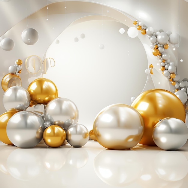 gold and silver balloon decor party backdrop