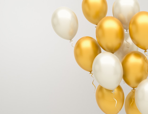 Gold and silver balloons background