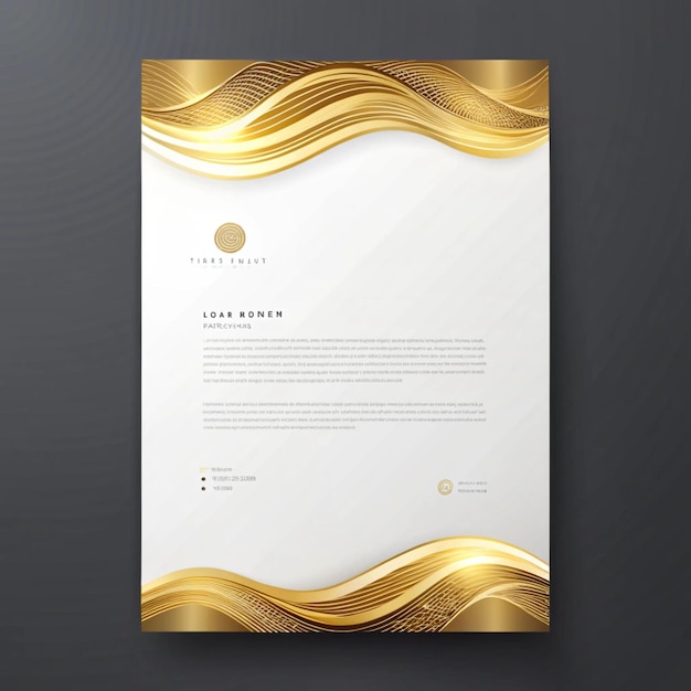 Photo a gold and silver brochure with a gold design on the front