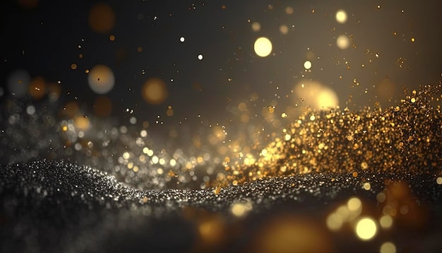 gold and silver flying glitter texture background