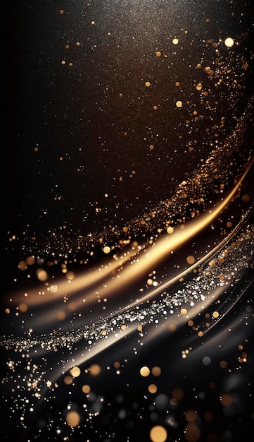 gold and silver flying glitter texture background