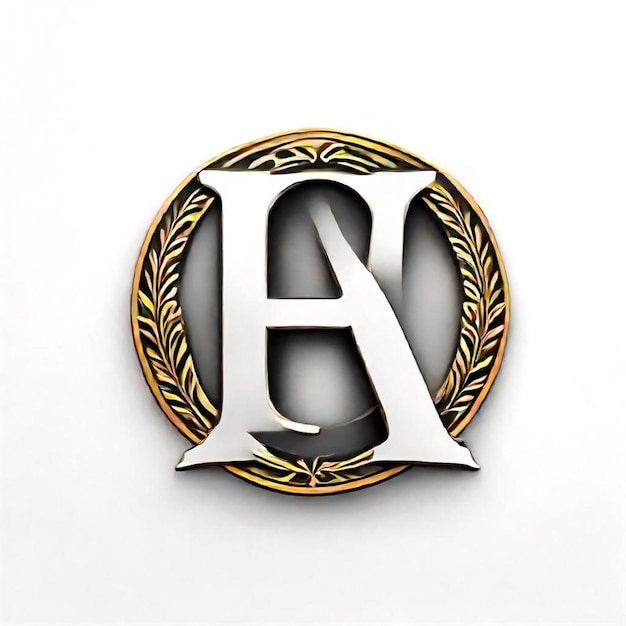 a gold and silver logo with a letter a on it