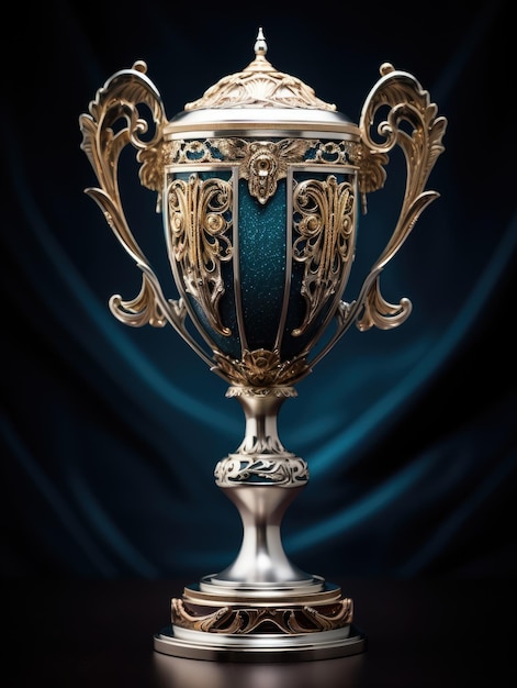 a gold and silver trophy