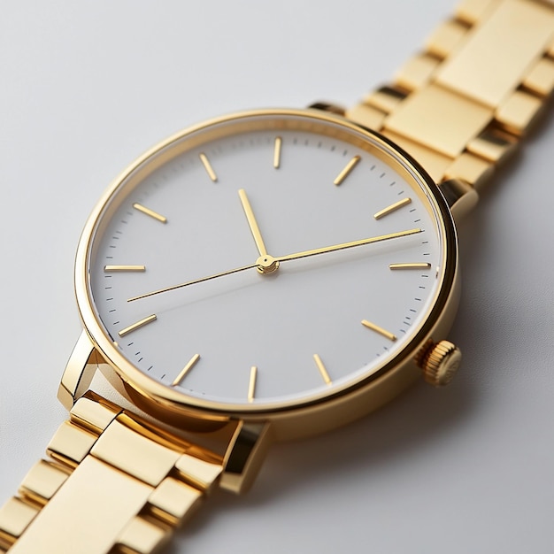 a gold and silver watch with the time as 12  05