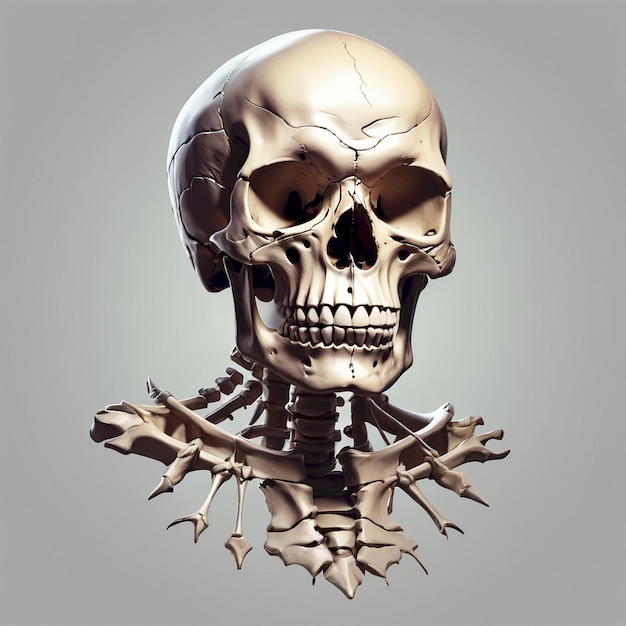 a gold skull with a skull and bones on it