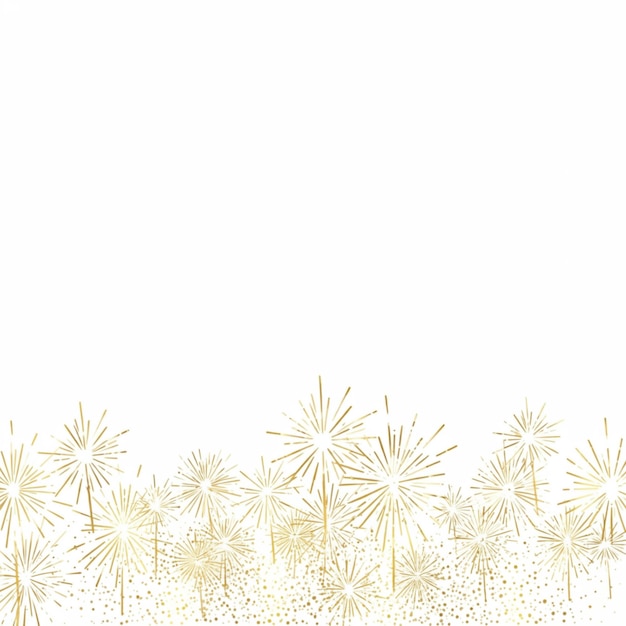 Photo a gold snowflake is drawn on a white background