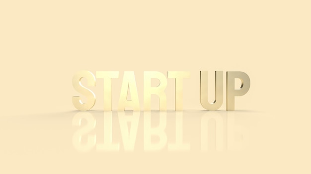 The gold start up for business concept 3d rendering