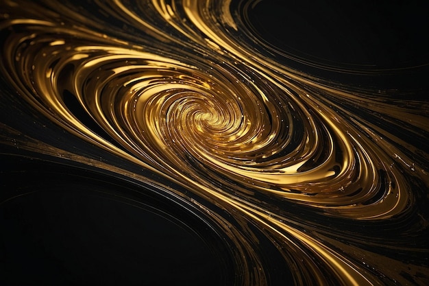 Gold swirl on a black background