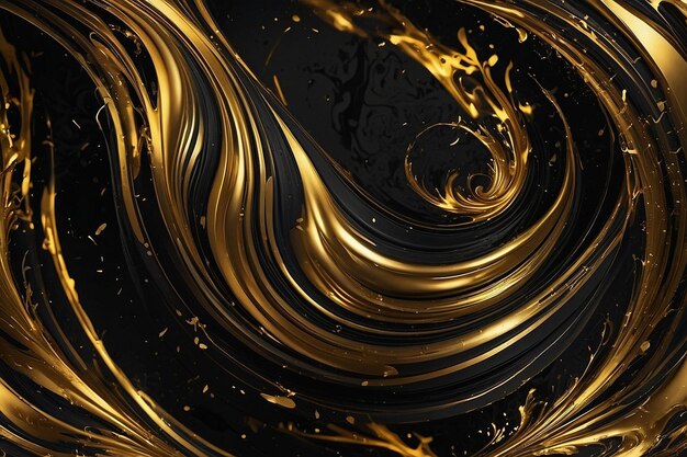 Gold swirl on a black background