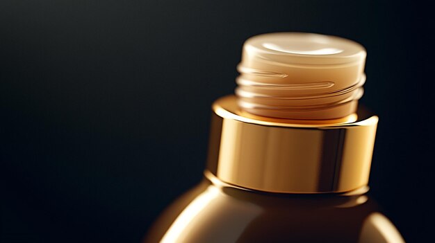 a gold top of a bottle with a gold top