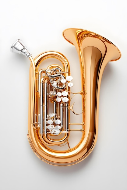 Photo a gold trumpet with a gold band on it