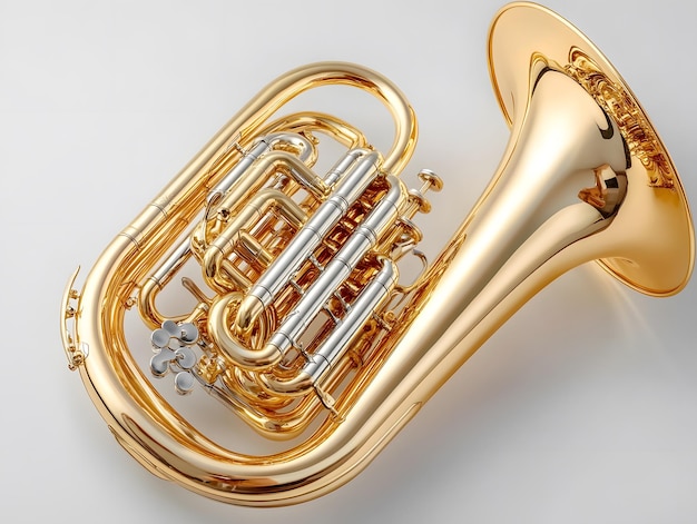 a gold trumpet with the word  gold  on it