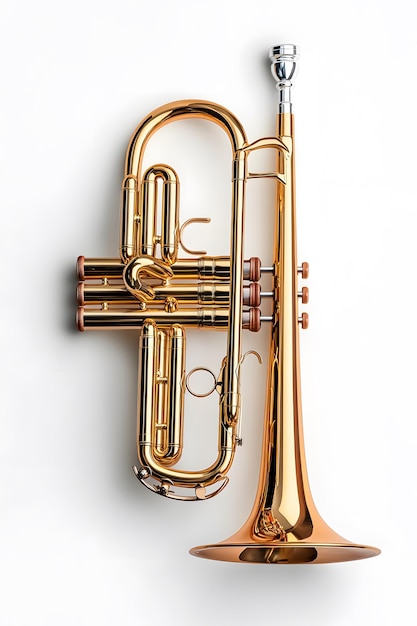 a gold trumpet with the word quot trumpet quot on it