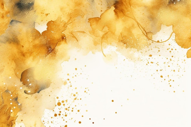 Photo gold watercolor background and copy space