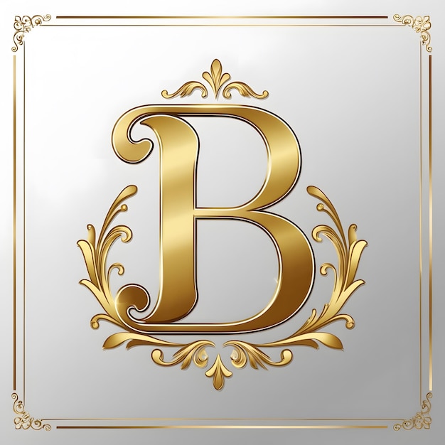 a gold and white gold letter b is on a white background