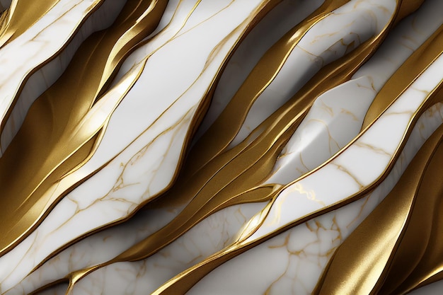 Gold and White Golden Marble Textures 3D Artwork Luxury Abstract Background