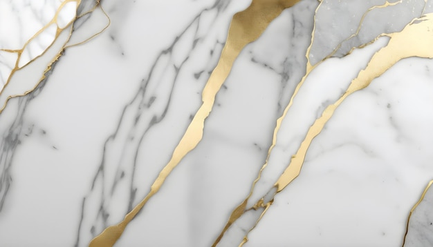 a gold and white marble with a gold pattern