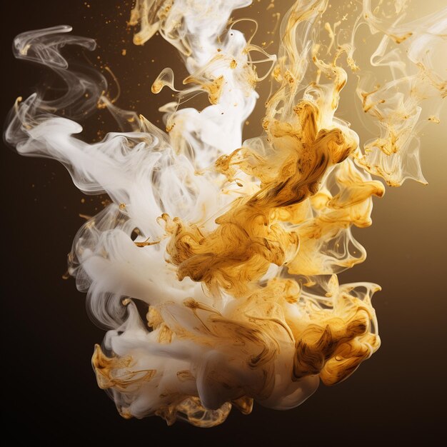 gold and white smoke