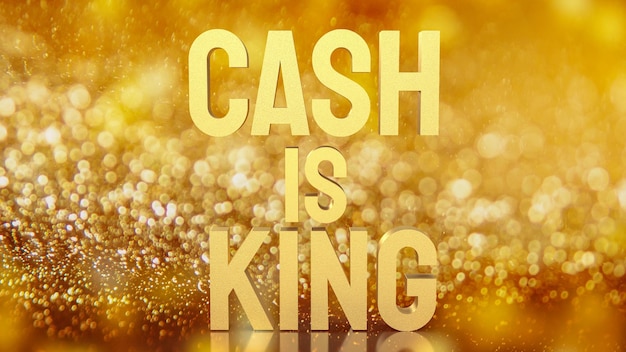 Gold word cast is king on bokeh for business concept 3d rendering